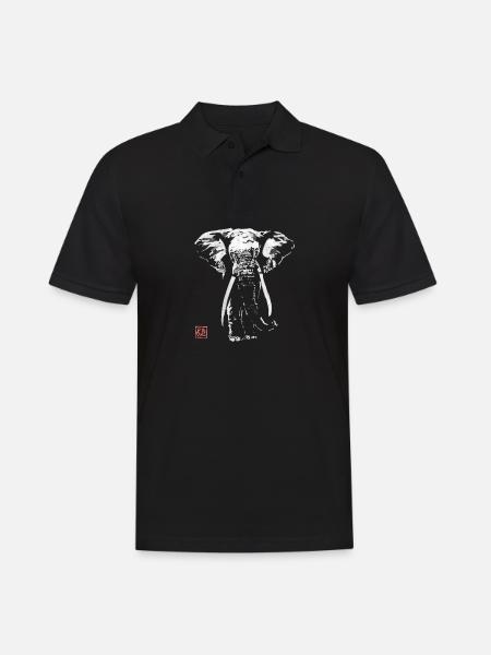 elephant in dark - Polo Homme - noir