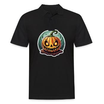Sinister Jack o' Lantern Pumpkin - Men's Polo Shirt - black - Front - Kai (181cm)
