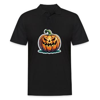 Wicked Jack o' Lantern Pumpkin - Men's Polo Shirt - black - Front - Kai (181cm)