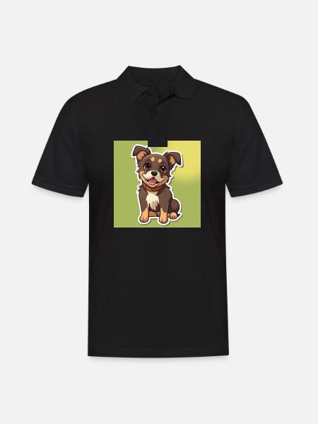 Dog Cartoon 8 - Men's Polo Shirt - black