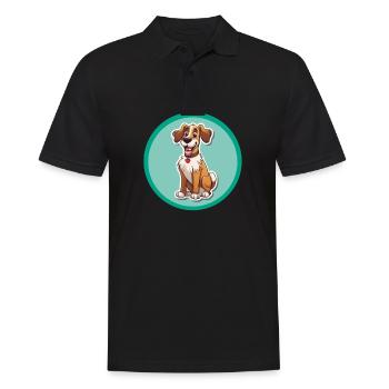 Dessin animé de chien 1 - Polo Homme - noir - Devant - Kai (181cm)