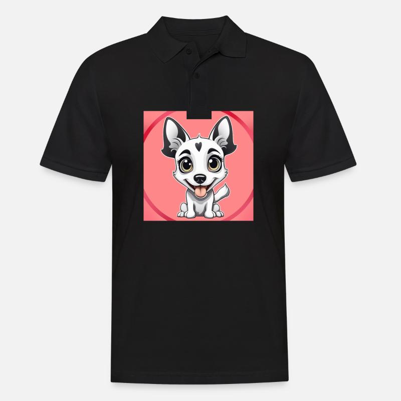 Hund Cartoon 3 - Männer Poloshirt - Schwarz