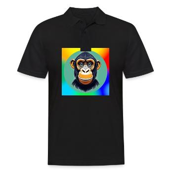 Dessin animé de chimpanzé - Polo Homme - noir - Devant - Kai (181cm)