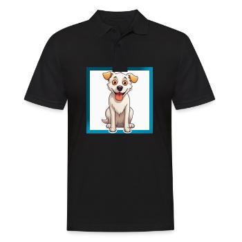 Chien de dessin animé 5 - Polo Homme - noir - Devant - Kai (181cm)