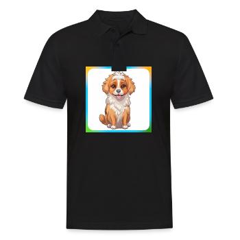 Dessin animé de chien 9 - Polo Homme - noir - Devant - Kai (181cm)