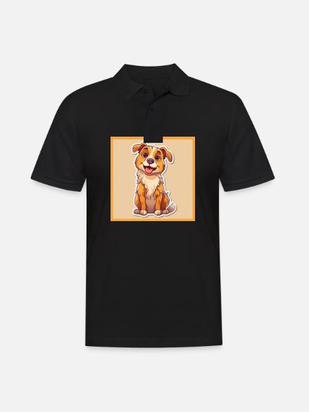 Dog Cartoon 7 - Men's Polo Shirt - black