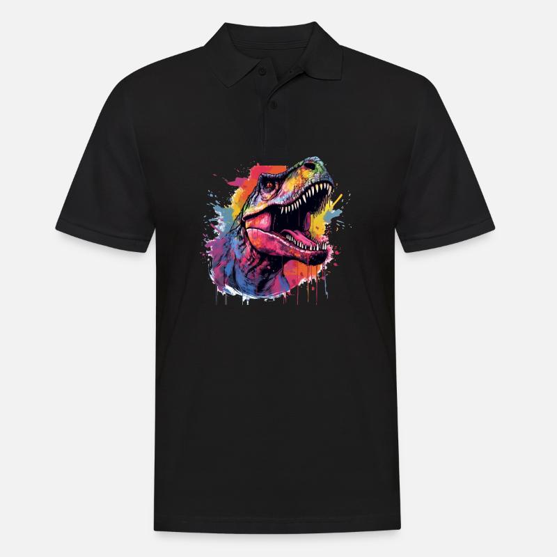 Cool T-Rex Dinosaur Gift Dinosaur Dino - Men's Polo Shirt - black