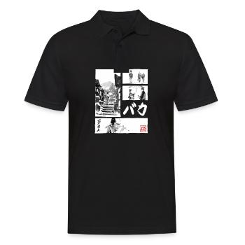 manga baka pour noir - Polo Homme - noir - Devant - Kai (181cm)