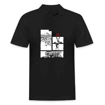 omedeto manga - Polo Homme - noir - Devant - Kai (181cm)