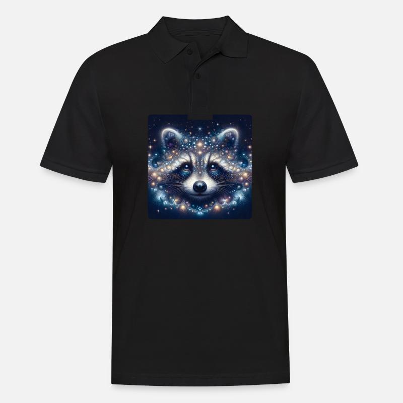 Space Racoon - Männer Poloshirt - Schwarz