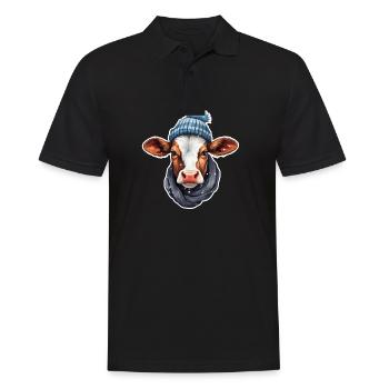 Kuh-Winterfest - Männer Poloshirt - Schwarz - Vorne - Kai (181cm)