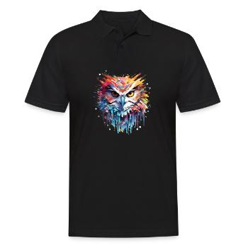 hibou oiseau animal nature liberté faune merveille - Polo Homme - noir - Devant - Kai (181cm)