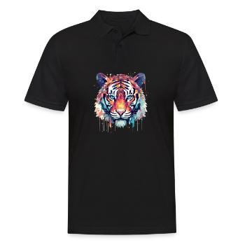 Tiger Animal Freedom World Wildlife Abstract - Men's Polo Shirt - black - Front - Kai (181cm)