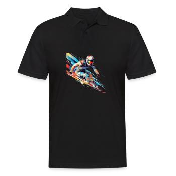 Alpin Ski Sport Game Champion Wettbewerb Zusammenfassung - Männer Poloshirt - Schwarz - Vorne - Kai (181cm)