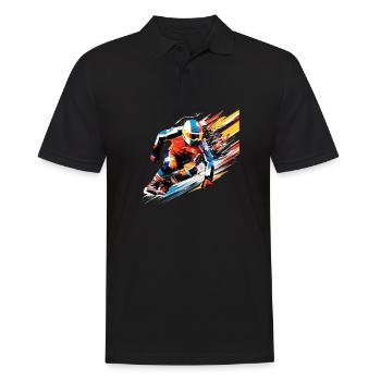 Snowboard Sport Game Champion Competition Abstract - Men's Polo Shirt - black - Front - Kai (181cm)