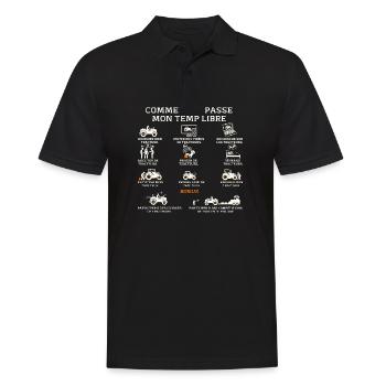 Tracteur Humour Agriculteur Paysan Fermier - Polo Homme - noir - Devant - Kai (181cm)