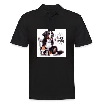 Berner Sennenhund - Männer Poloshirt - Schwarz - Vorne - Kai (181cm)