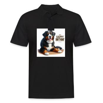 Berner Sennenhund - Männer Poloshirt - Schwarz - Vorne - Kai (181cm)