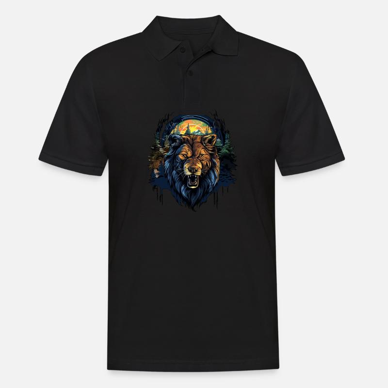 Bestie der Wälder - Männer Poloshirt - Schwarz