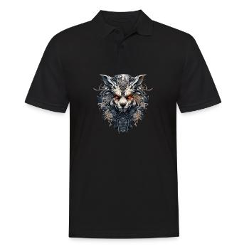 Wolfsgebilde - Männer Poloshirt - Schwarz - Vorne - Kai (181cm)
