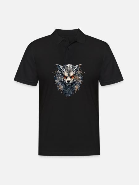 Wolfsgebilde - Männer Poloshirt - Schwarz