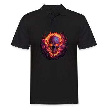 Flammenschädel der Ewigkeit - Männer Poloshirt - Schwarz - Vorne - Kai (181cm)