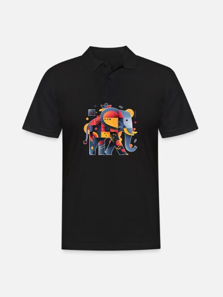 Elephant | abstract artwork - Men's Polo Shirt - black