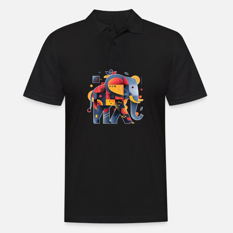 Elephant | abstract artwork - Men's Polo Shirt - black