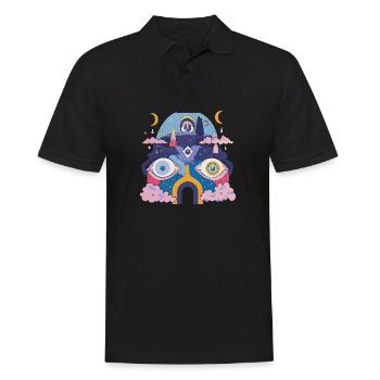 Robot psychédélique - Polo Homme - noir - Devant - Kai (181cm)
