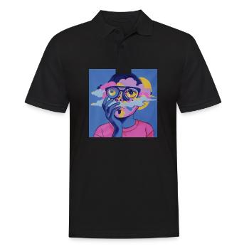 Psychedelic Face - Men's Polo Shirt - black - Front - Kai (181cm)