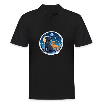 Freunde unter den Sternen - Männer Poloshirt - Schwarz - Vorne - Kai (181cm)