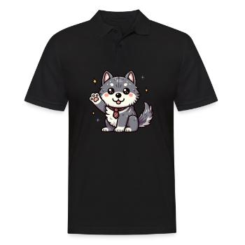 Petit loup mignon - Polo Homme - noir - Devant - Kai (181cm)