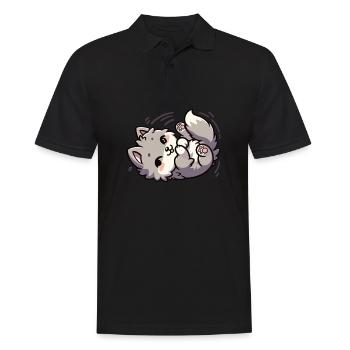 Süßer kleiner Wolf - Männer Poloshirt - Schwarz - Vorne - Kai (181cm)