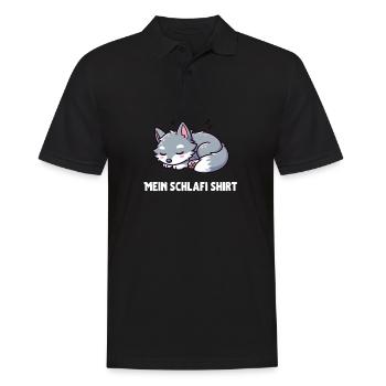 Petit loup endormi mignon - Polo Homme - noir - Devant - Kai (181cm)