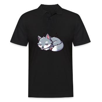 Cute Little Kids Wolf - Men's Polo Shirt - black - Front - Kai (181cm)