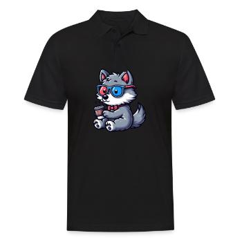 Loup avec des verres rapides et du café - Polo Homme - noir - Devant - Kai (181cm)