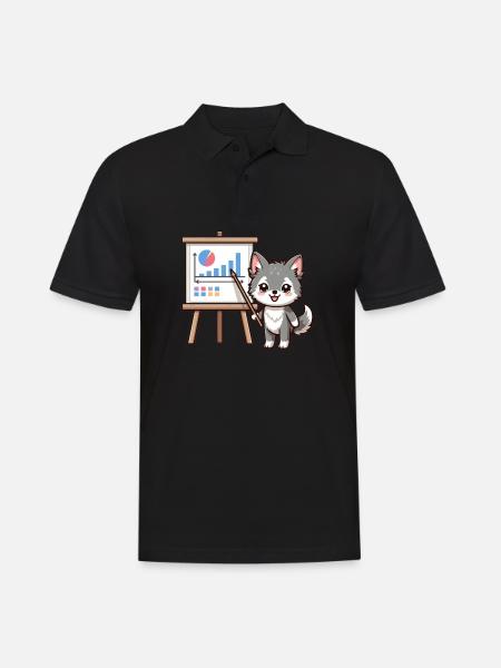 Petit loup mignon - Polo Homme - noir