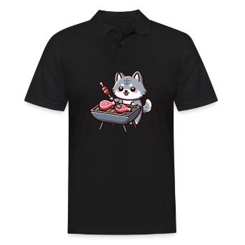 Le loup au grill - Polo Homme - noir - Devant - Kai (181cm)