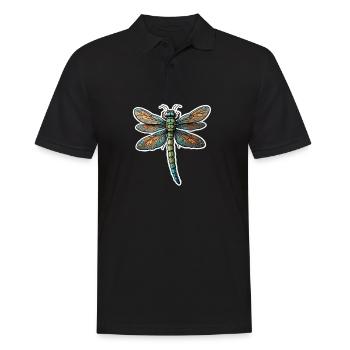Colorful Dragonfly - Men's Polo Shirt - black - Front - Kai (181cm)