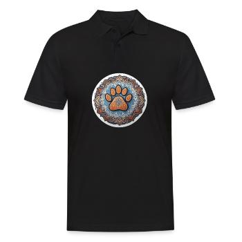 Dog Paw Mandala - Men's Polo Shirt - black - Front - Kai (181cm)