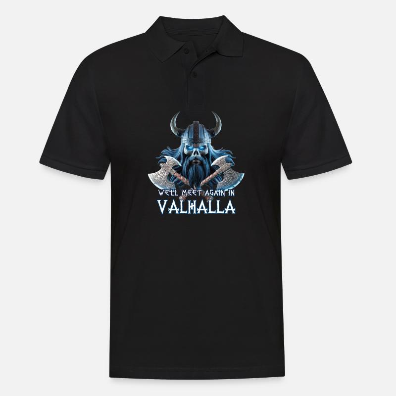 Wikinger Schädel 06 2024 12 - Männer Poloshirt - Schwarz