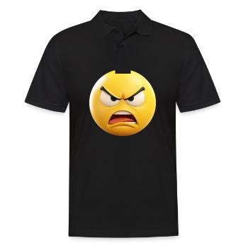 Angry Emoticon Emotion - Men's Polo Shirt - black - Front - Kai (181cm)
