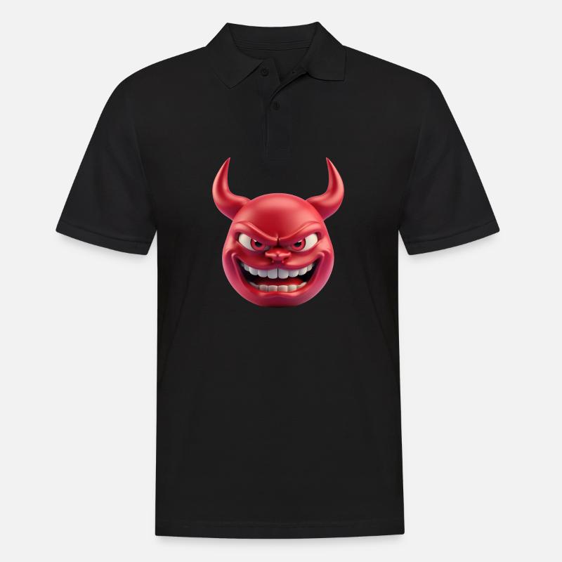 Devil Satan Emoticon - Men's Polo Shirt - black