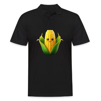 Corn on the cob Corn Kawaii - Men's Polo Shirt - black - Front - Kai (181cm)