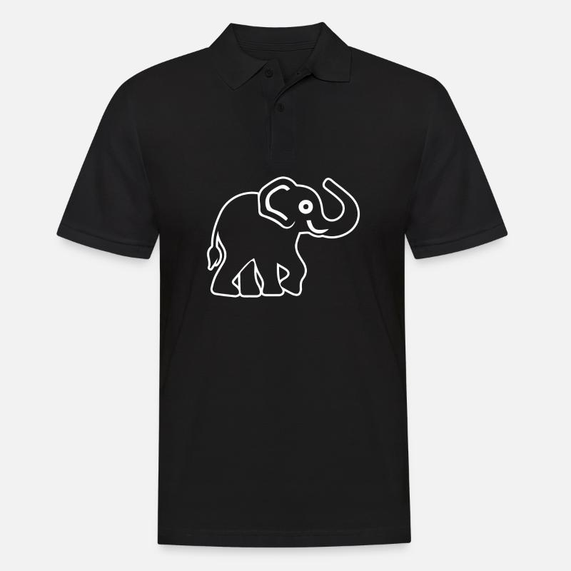 Elefant Elefanten - Männer Poloshirt - Schwarz