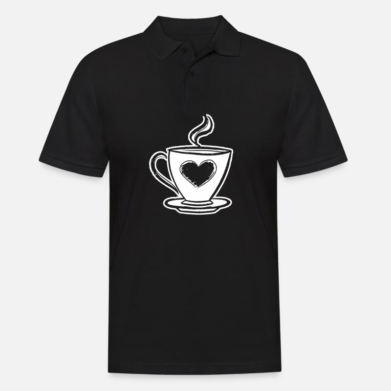 Café - Polo Homme - noir