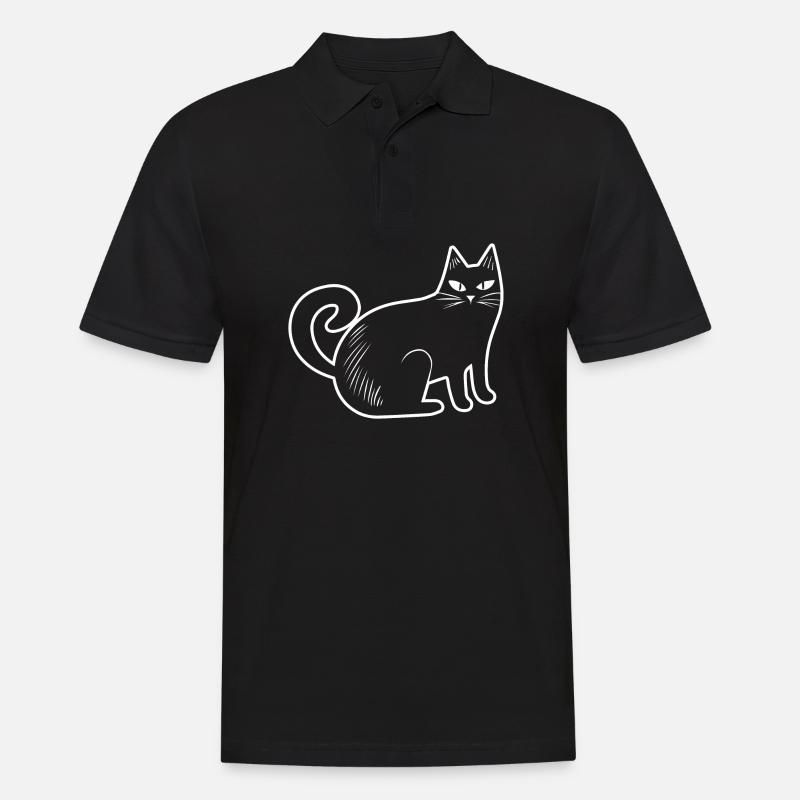 Katzen Katzendame Katzenfreund - Männer Poloshirt - Schwarz