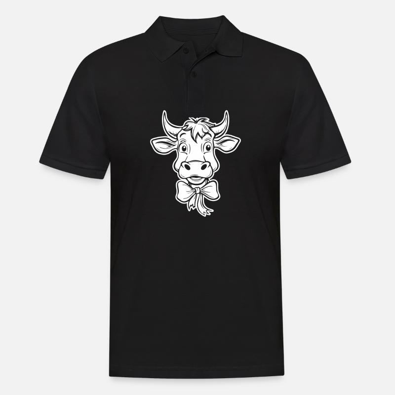 Kuh Kühe - Männer Poloshirt - Schwarz