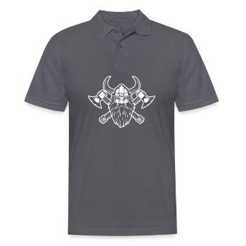 Wikinger mit Axt und Helm - Männer Poloshirt - Anthrazit - Vorne - Nico (186cm)