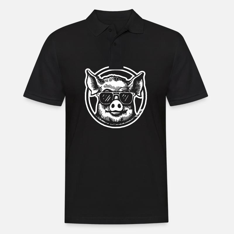 Schwein Schweinchen - Männer Poloshirt - Schwarz
